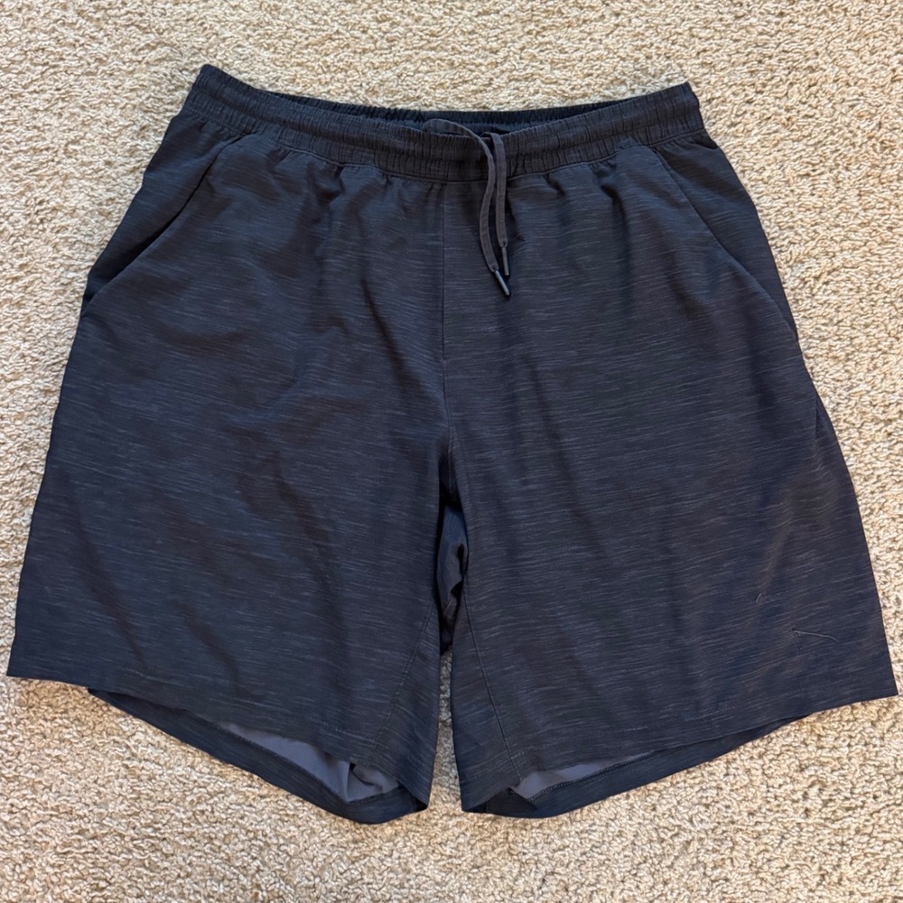 Lululemon Pace Breaker 9" Shorts Mens XL Black Heathered Athletic Gym Running